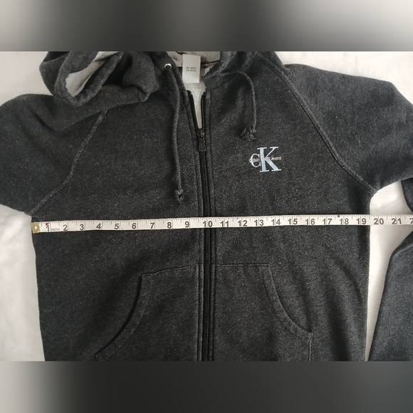 Calvin Klein Charcoal Hoodie with Logo Size L/G - Picture 8 of 9